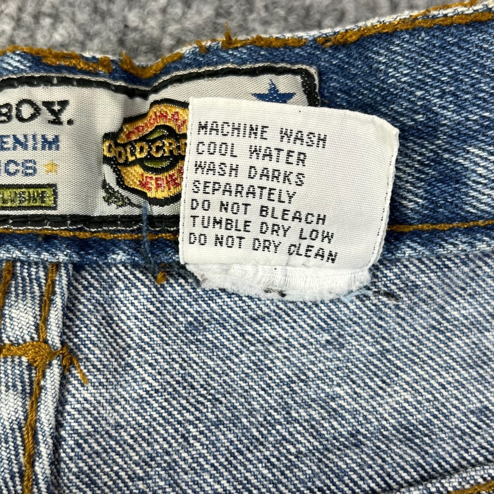 Vintage Bugle Boy Gold Crest Jeans Mens Blue Denim Taper Fit Classic Y2K - 30X30 - Picture 11 of 14